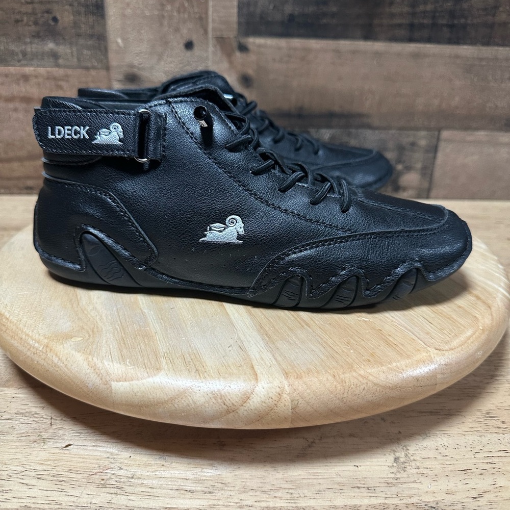 LDECK Women’s Black Leather Outdoor Mid Non-slip Walking Shoes Size 37 (6 / 6.5)